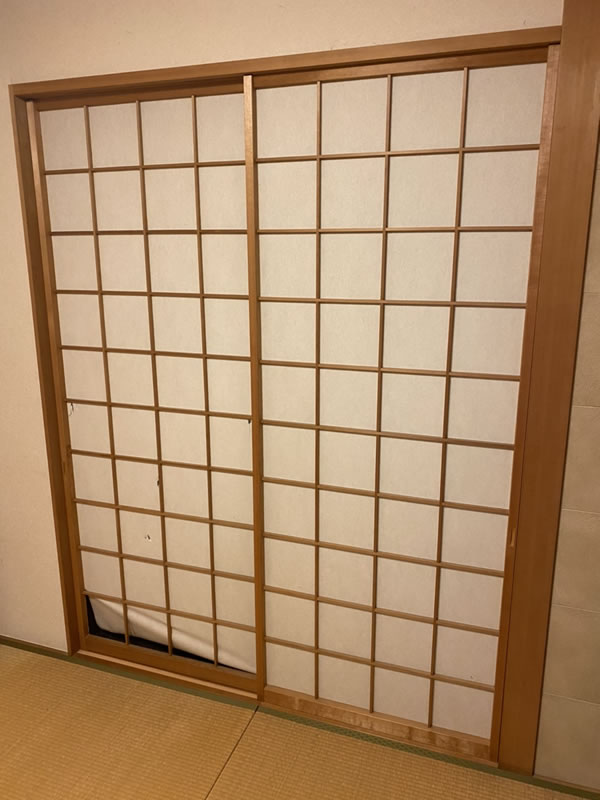 半田市のお客様障子の張替え写真