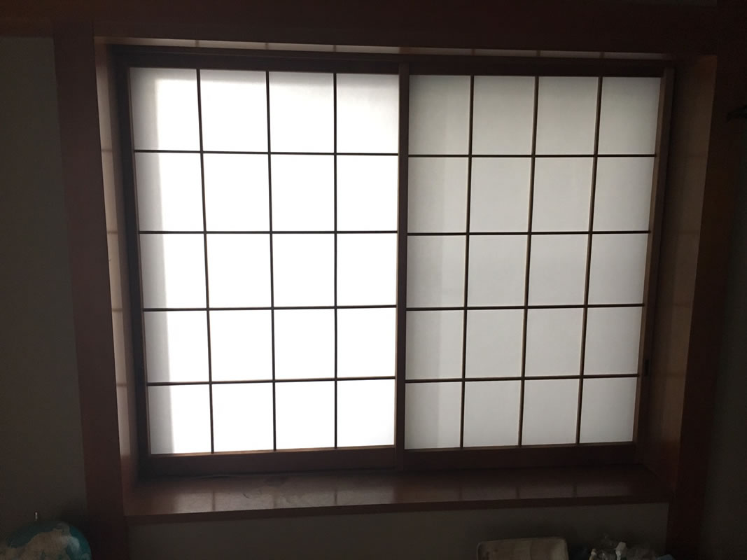 稲沢市のお客様障子の張替え写真