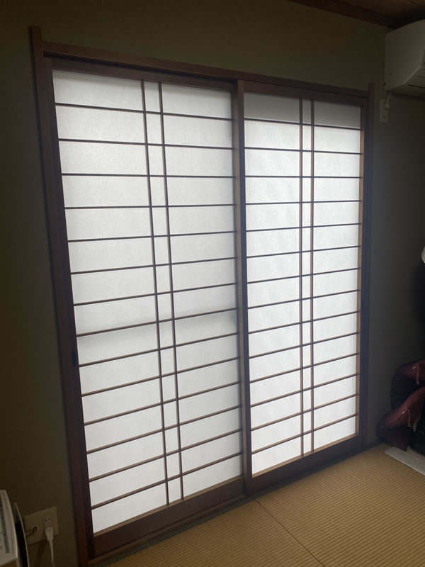 稲沢市のお客様障子の張替え写真