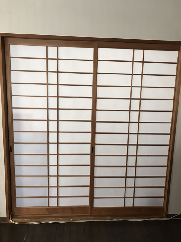 春日井市のお客様障子の張替え写真