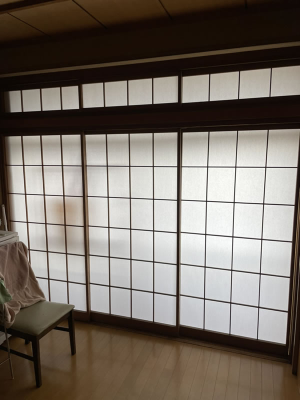 田原市のお客様障子の張替え写真
