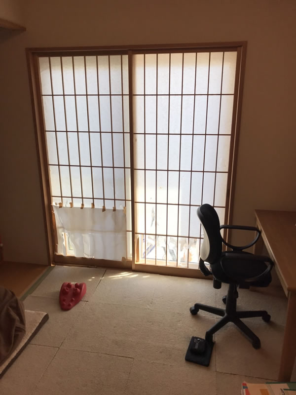 田原市のお客様障子の張替え写真