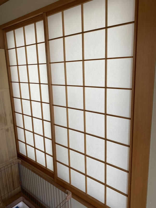 知多市のお客様障子の張替え写真