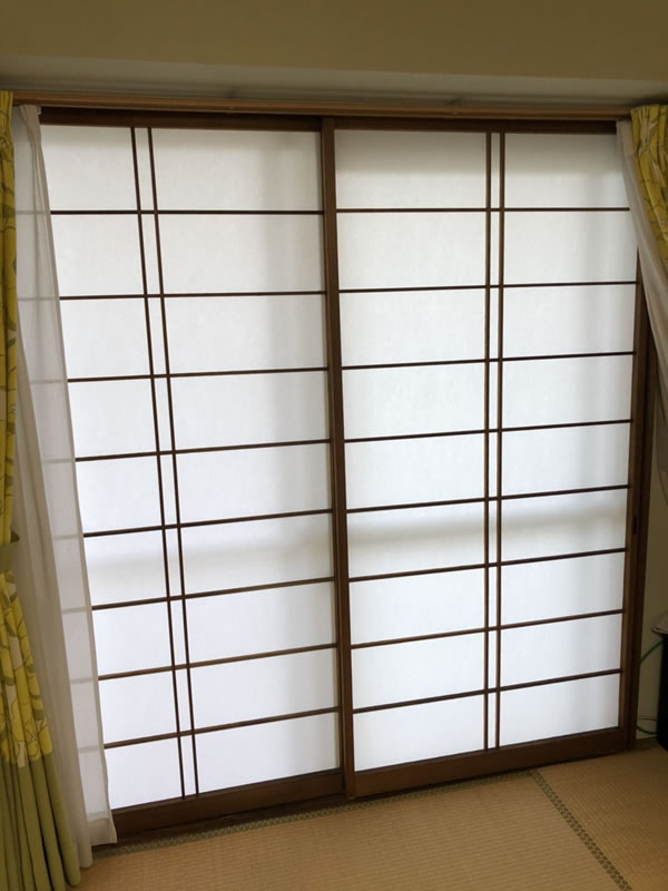 東海市のお客様障子の張替え写真