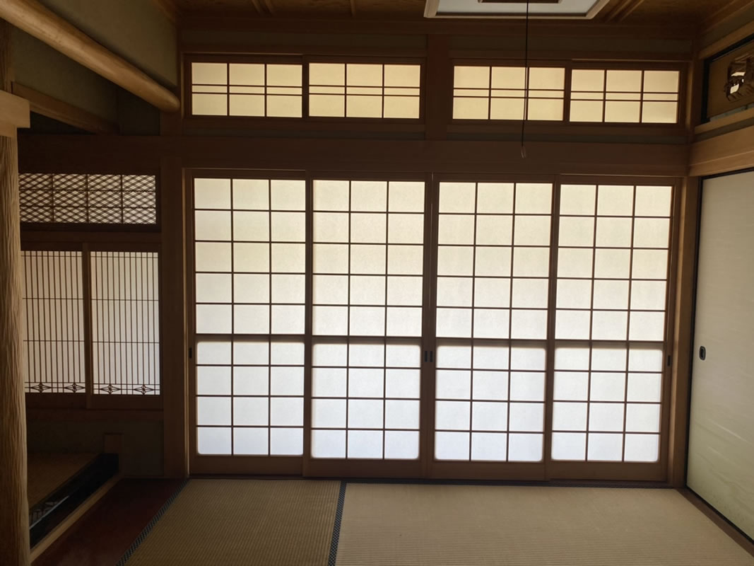 岐阜市のお客様障子の張替え写真