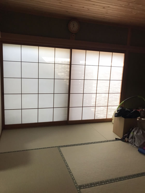 海津市のお客様障子の張替え写真