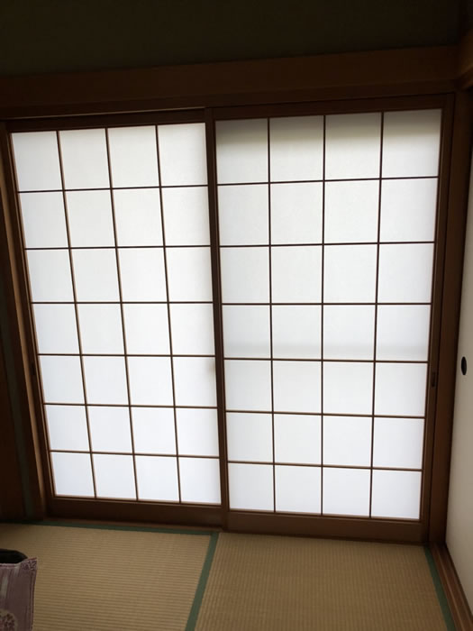 安中市のお客様障子の張替え写真