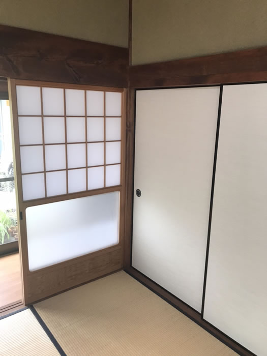 前橋市のお客様障子の張替え写真