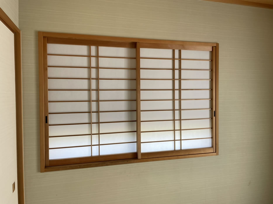 太田市のお客様障子の張替え写真