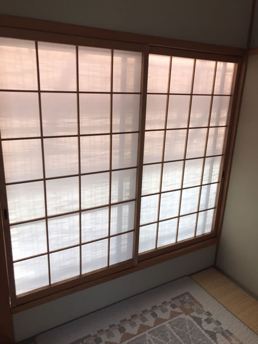 館林市のお客様障子の張替え写真