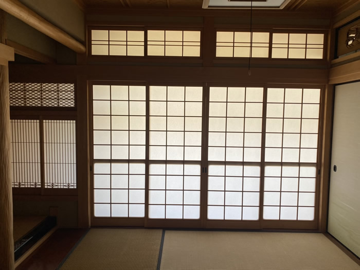 加東市のお客様障子の張替え写真