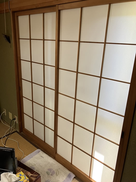 川辺郡猪名川町のお客様障子の張替え写真