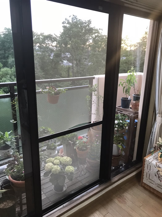 三田市のお客様網戸の張替え写真