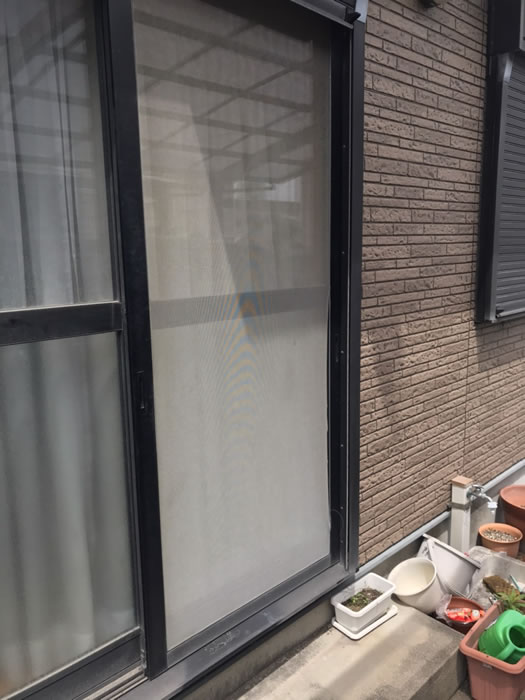 福知山市のお客様網戸の張替え写真