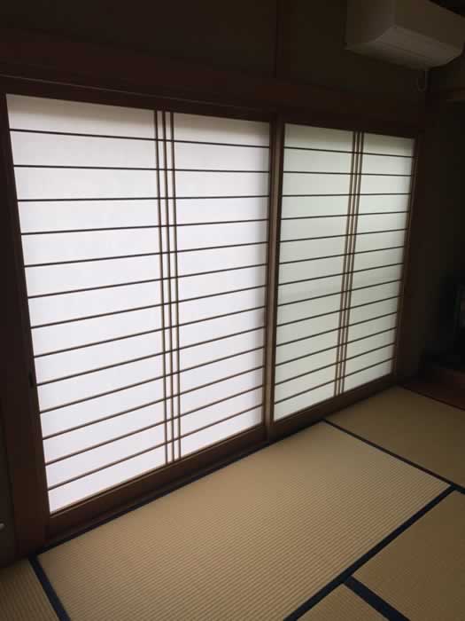 城陽市のお客様障子の張替え写真