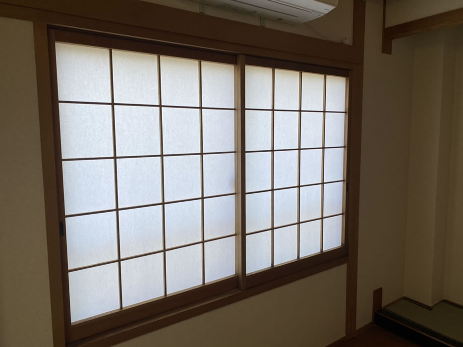 木津川市のお客様障子の張替え写真