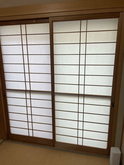 木津川市のお客様障子の張替え写真