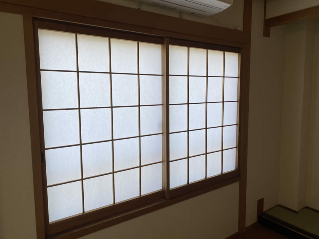沼津市のお客様障子の張替え写真