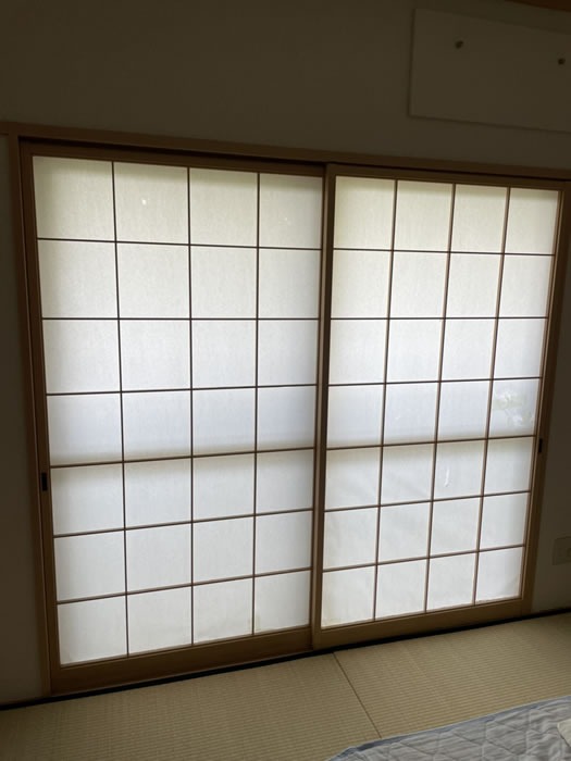小山市のお客様障子の張替え写真