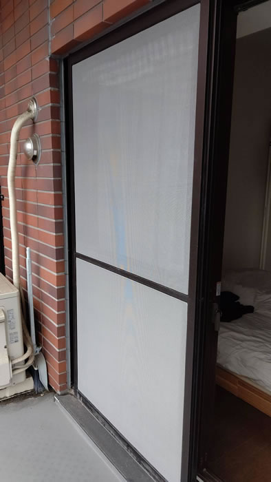 甲州市のお客様網戸の張替え写真